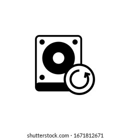 Backup icon vector in black solid flat design icon isolated on white background