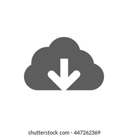 Backup icon vector. Cloud with an arrow on the white background. Vector illustration