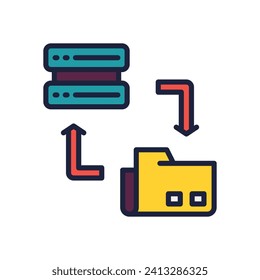 backup icon. vector filled color icon for your website, mobile, presentation, and logo design.