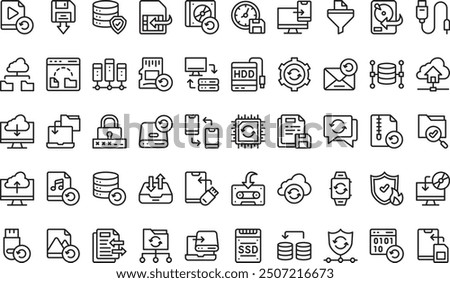 Backup icons collection is a vector illustration with editable stroke.