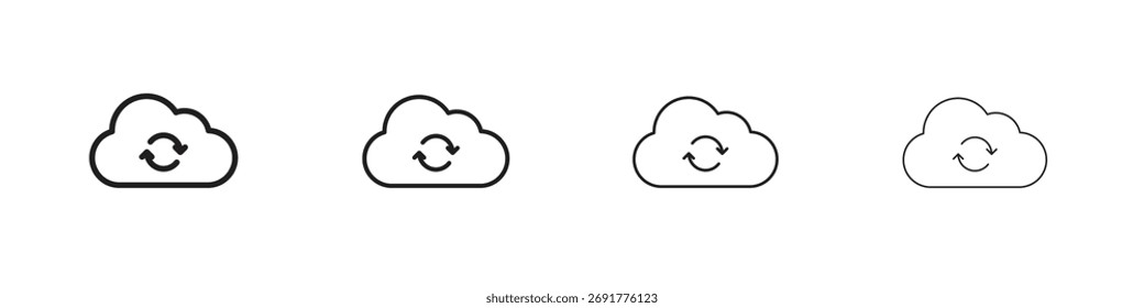 Backup icons illustrations collection on white background. Pixel perfect vector graphics