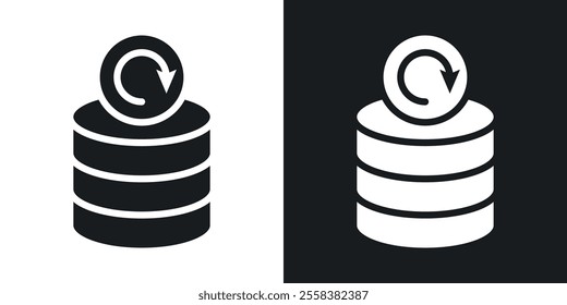 Backup icons in solid black and white colors