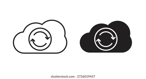 Símbolo de Vector de iconos de copia de seguridad con trazo editable y versiones planas