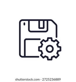Sicherungszeilensymbol mit Diskette und Laufwerk
