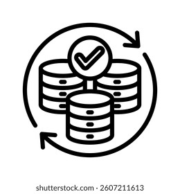 Backup Line Vector Illustration On White Background.