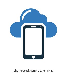 Backup, mobile, cloud icon. Simple editable vector illustration.