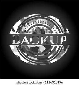 Backup on grey camo texture