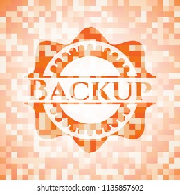 Backup orange mosaic emblem