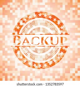 Backup orange mosaic emblem