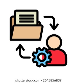 Backup outline color, mini illustration icon. use for modern concept, print, UI, UX kit, web and app development. Vector related to risk management, business, finance.

