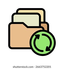 Color de contorno de copia de seguridad, mini icono de ilustración. uso para concepto moderno, impresión, interfaz de usuario, kit de UX, Web y desarrollo de App. Vector relacionado con la oficina, la educación, el examen y más.