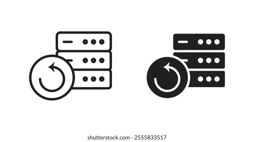 Backup outlined and solid icon vector collection.