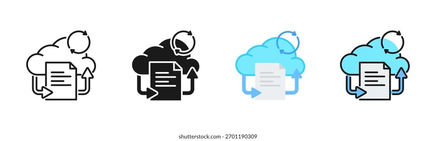 Pacote De Ícones Da Política De Backup Em Vários Estilos