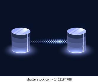Ilustración conceptual abstracta de bases de datos de backup y recuperación