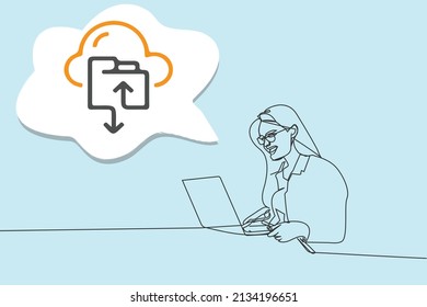 Backup and Recovery icon chat with line art design