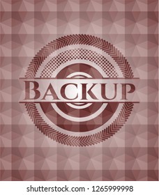 Backup red geometric emblem. Seamless.