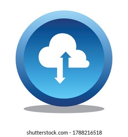 Botones de respaldo y restauración, botones que se pueden usar para propósitos web, plantillas, juegos, aplicaciones y otros propósitos digitales, botones de respaldo y restauración son círculos azules aislados en blanco