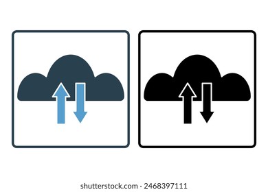 Icono de copia de seguridad y restauración. Icono relacionado con la configuración y configuración. Adecuado para Sitio web, App, interfaces de usuario, imprimible, etc. Estilo de icono sólido. Diseño de Vector simple editable