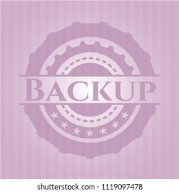 Backup retro style pink emblem