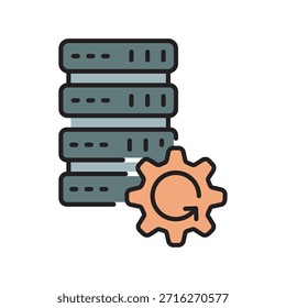 ícone de linha preta da rotação de backup. Elemento isolado do vetor.Traço editável