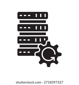 Icono de línea negra de rotación de copia de seguridad. Elemento aislado de Vector. Trazo editable