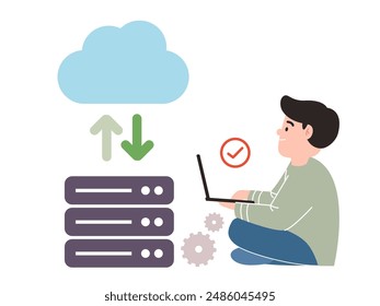 Backup server to the cloud synchronization man upload download data data center 