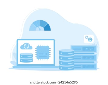 backup server data base trending concept flat illustration