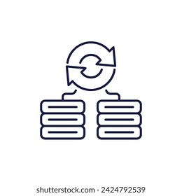 backup servers data line icon