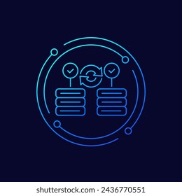 backup servers data vector icon in linear design