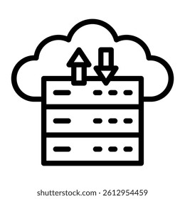 Backup Service Vector Line Icon Design