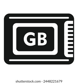 Backup shutter solid icon simple vector. Focus datacenter. Hardware data mobile