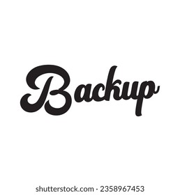 backup text on white background.