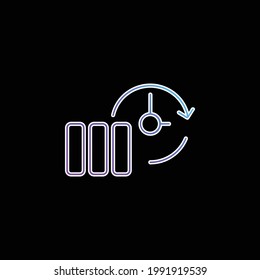 Símbolo de contorno delgado de respaldo en un icono de vector de gradiente azul circular