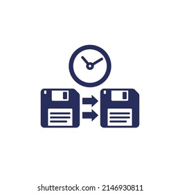 backup time icon with floppy disks
