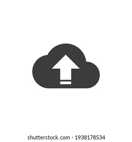 Backup Upload Icon Isolated on Black and White Vector Graphic