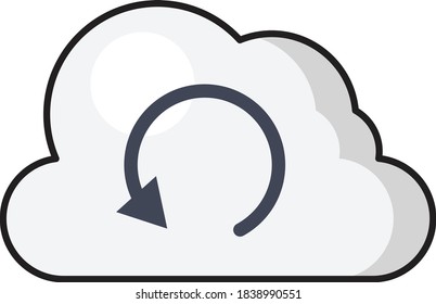 backup vector flat color icon