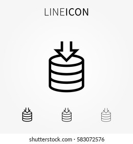 Backup vector icon. Information and database protection creative concept. Cloud processing backup pictogram.

