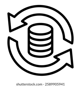 Backup Vector Line Icon Design For Personal And Commercial Use