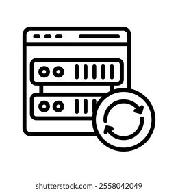 Backup Vector Lineal Icon on white background.