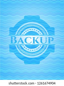 Backup water wave concept style emblem.