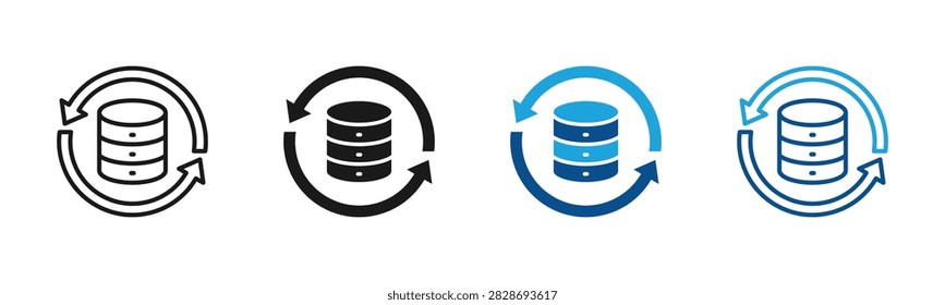 Backup web icon with multiple style collection