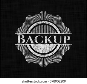 Backup written with chalkboard texture