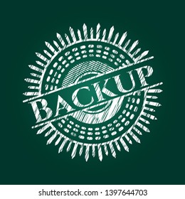 Backup written with chalkboard texture. Vector Illustration. Detailed.