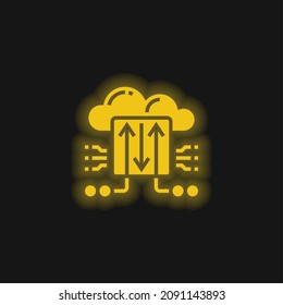 Backup yellow glowing neon icon