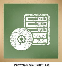 Backup,database design on blackboard background,vector