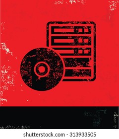 Backup,Database,Networking design on red background, grunge vector