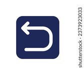 Backward arrow black glyph ui icon. Previous page. Control panel element. User interface design. Silhouette symbol on white space. Solid pictogram for web, mobile. Isolated vector illustration