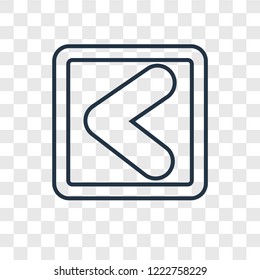 Backward Arrow concept vector linear icon isolated on transparent background, Backward Arrow concept transparency concept in outline style