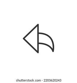 Backward arrow icon isolated on white background. Left arrow symbol modern, simple, vector, icon for website design, mobile app, ui. Vector Illustration