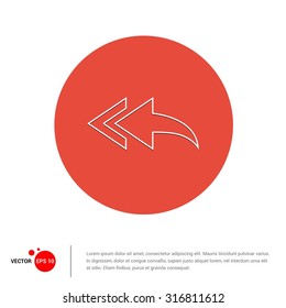 Backward arrow icon, vector illustration. Flat design style